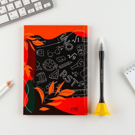 Gift set to the "beloved teacher": a diary and a bell handle (ball, blue paste, 1 mm)-4