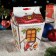 Gift box "Festive house" beige with a bow, 14 x 14 x 21.3 - 9.6 x 9.6 x 22 cm
