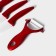 Kitchen kit on the stand “bend”, 4 objects: 3 knives, vegetable vegetables, + knife as a gift, red color red