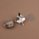 Bag -3 × 3 cm fastener, pearl silver color