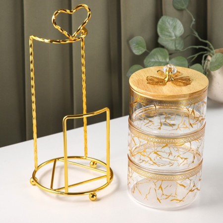 Three -tier glass “Heart” glass, 450 ml, 12.2 × 27.5 cm, the color is transparent-1