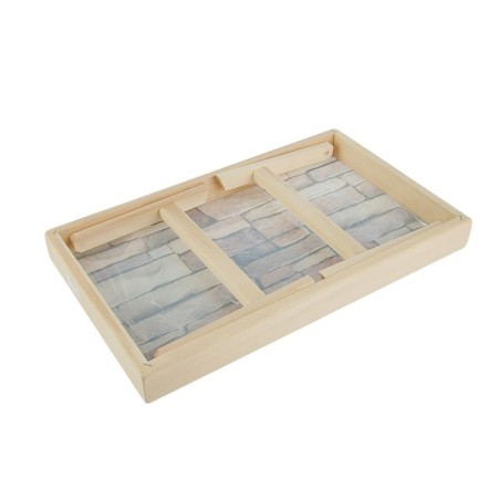 Breakfast table "Masonry" Glass surface 50x30cm-2