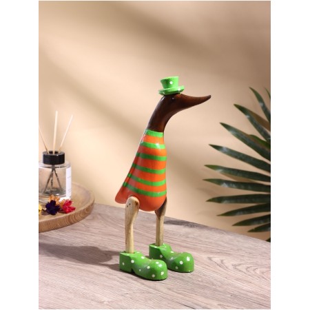 Souvenir "Duck in the orange-green suit" tree 13x9x27 cm-1