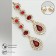 Hanging earrings with “evening” rhinestones, white-red color in gold, 7 cm
