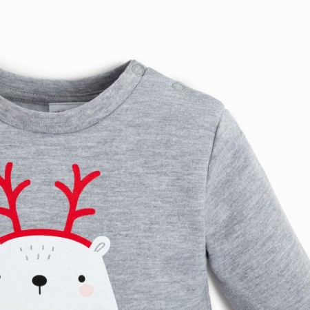 Set: jumper and pants crumb I "Merry XMAS", height 80-86 cm, color gray color-7