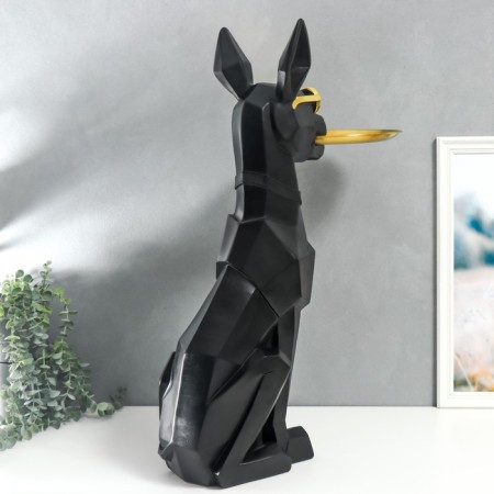 Souvenir Polystone stand 3D "Black dog with glasses" d = 26 cm 77x26x20 cm-3