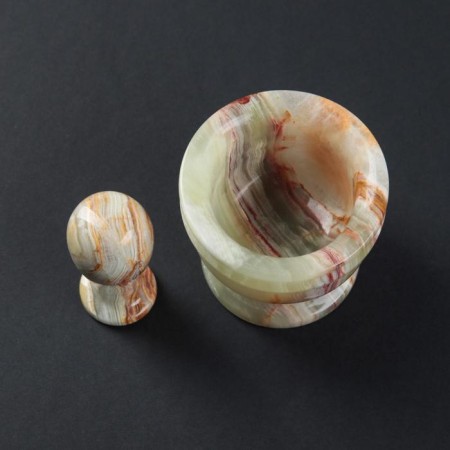 Set of a mortar with a pestle, onyx 7 x 8 x 8.5 cm-6