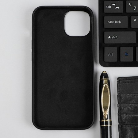 Red Line Ultimate case for iPhone 14, silicone, microfiber, black-1