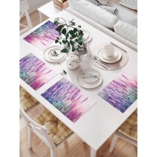 A set of napkins for setting the Gornaya Lavender table, rectangular, size 32x46 cm, 4 pcs
