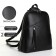 City backpack of artificial leather with lightning, black color