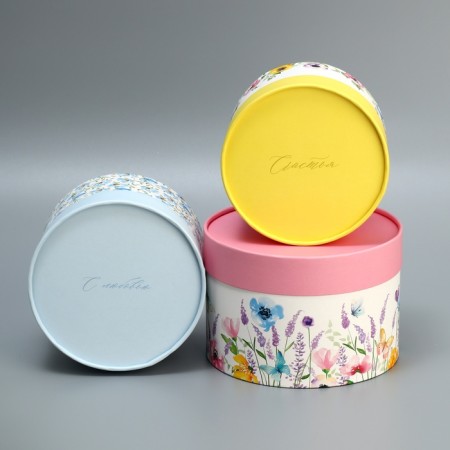Set of hats 3 in 1, gift packaging, “watercolor”, 16 x 10, 14 x 9, 13 x 8.5 cm-1