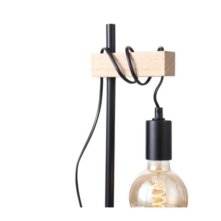 Evoluce bedside lamp. SL1142.404.01. Bagetti. 1x60 W, E27, 17x14x46 cm, black color, light wood-5