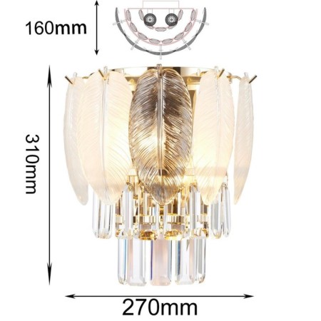 Wall lamp Dolor 270 mm, 160 mm, E14 80W-1
