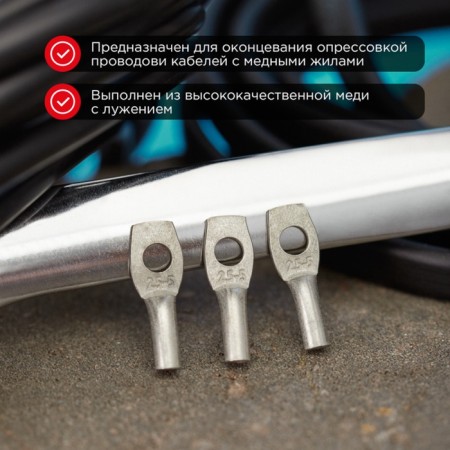 Tip of copper puddled tml 120–12–17 (120mm² - Ø 12mm) GOST 7386-80 (in package 2 pcs.) Rexant 1080-1