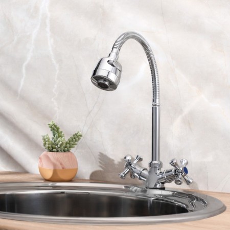 Kitchen mixer "RMS" SL138-279F, flexible spout, two-wound, zinc, chrome-1