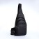 Male sling bag made of artificial leather, black color