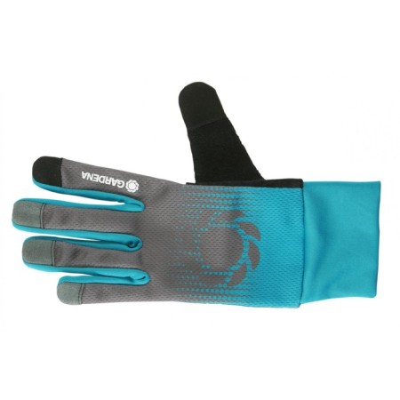 Textile gloves, without coating, with dots, size 9, gray-1