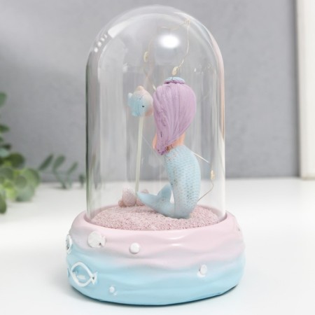 Souvenir Polystone Light "Little Mermaid with Pisces" in a mix 16.5x10x10 cm-3