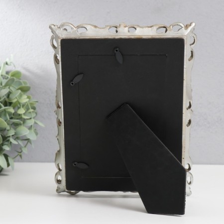 Photo frame Polystone 10x15 cm "Empire" silver 22.5x17.5 cm-3