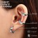 Earrings "Kuffs" minimal, set 4 pcs., Silver color