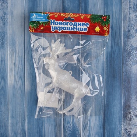 Christmas tree decoration "Reindeer overflow" 12x11.5 cm, white-2