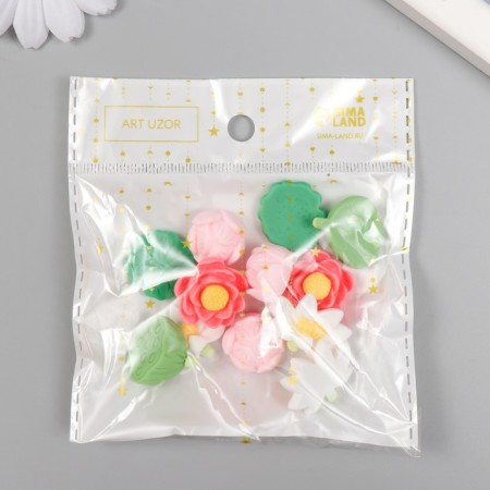 Decor for creativity plastic "Flower" mix 2x2 cm-3