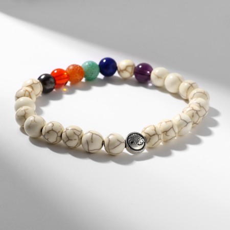 Bracelet Assorted "planets" yin-yang, color with black silver, d = 7 cm-4