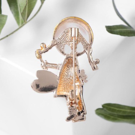 Brooch "Girl" artist, colored in gold-1