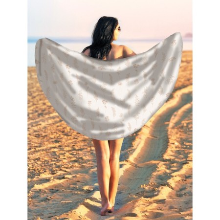 Pareo and beach rug "Flower sketches", d = 150 cm