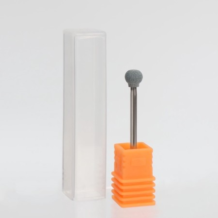 Corundum mill for manicure "ball", average stiffness, 7 mm, in a plastic case-4