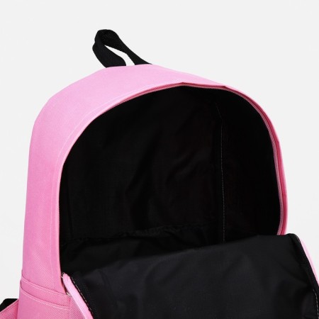A backpack with a zipper, an outer pocket, a set of a chover, bag, pink color-4