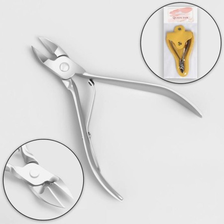 Pigitan nippers, 9.5 cm, straight blade, blade length - 10 mm, in the case, silver color
