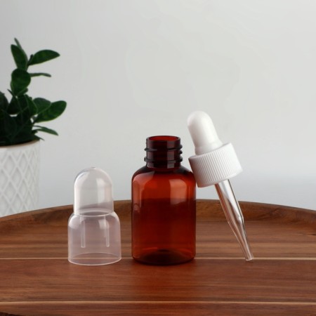 A bottle for storage, with a pipette, 35 ml, brown/white color-2