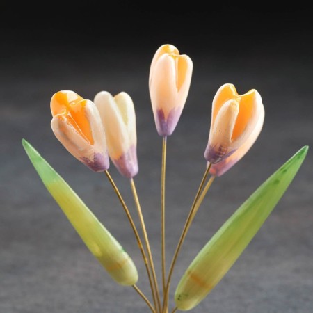 Flowers "snowdrops", 5 flowers, selenite-2