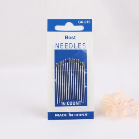 Sewing needles, d = 0.62 mm, 4.5 ± 0.5 cm, with a golden ear, 16 pcs