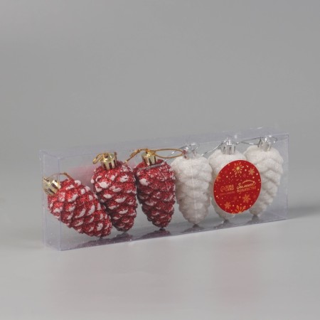 Jewelry decoration "Assorted Classic" (set 6 pcs) 7.5x3.5 cm, red white-1