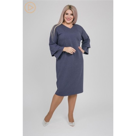 Women's dress, size 54, blue color-3