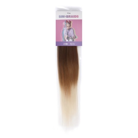 SIM-BRAIDS Kanecalon is three-color, corrugated, 65 cm, 90 grams, light/light-brown/milk (#FR-28) color-2