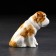 Porcelain figurine "Alabai red-white", 10 cm, author's painting