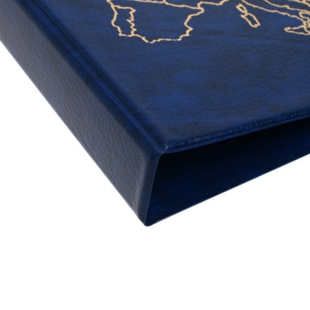 Album for coins on rings, Optima format 230 x 265 mm Calligrata "Map", includes up to 20 sheets, cover cover, blue-7