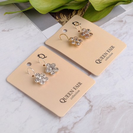 Earrings with rhinestones "Scarlet Flower", color mix-2