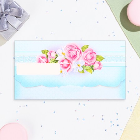 Money envelope "Happy Birthday!" roses, 18.5 x 8.5 cm-2