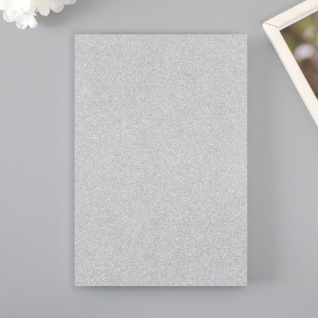 Foamiran glitter 2 mm, 20x30 cm, silver