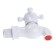 Water cutting tap zein, with a crossbar, pp, with a ball mechanism, white, with a nut