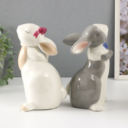 Souvenir Ceramics "Rabbits Milash" White Mix 20x10x10.5 cm-3