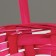 Wicker basket, D19 x 9.5 x 32 cm, pink, bamboo