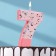 Candle for the Mosaika cake, number "7", pink