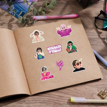Paper stickers "Little Girl", 11 × 16 cm-3