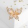Brooch "Butterfly", beige color in gold