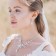 Set 2 objects: earrings, necklace "Slag Empress" flower, white color in silver, 45 cm